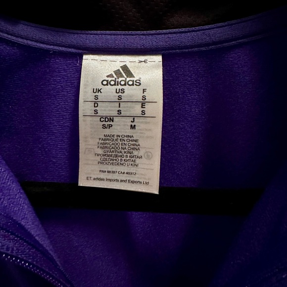 Adidas three black stripe purple track jacket - Picture 3 of 4